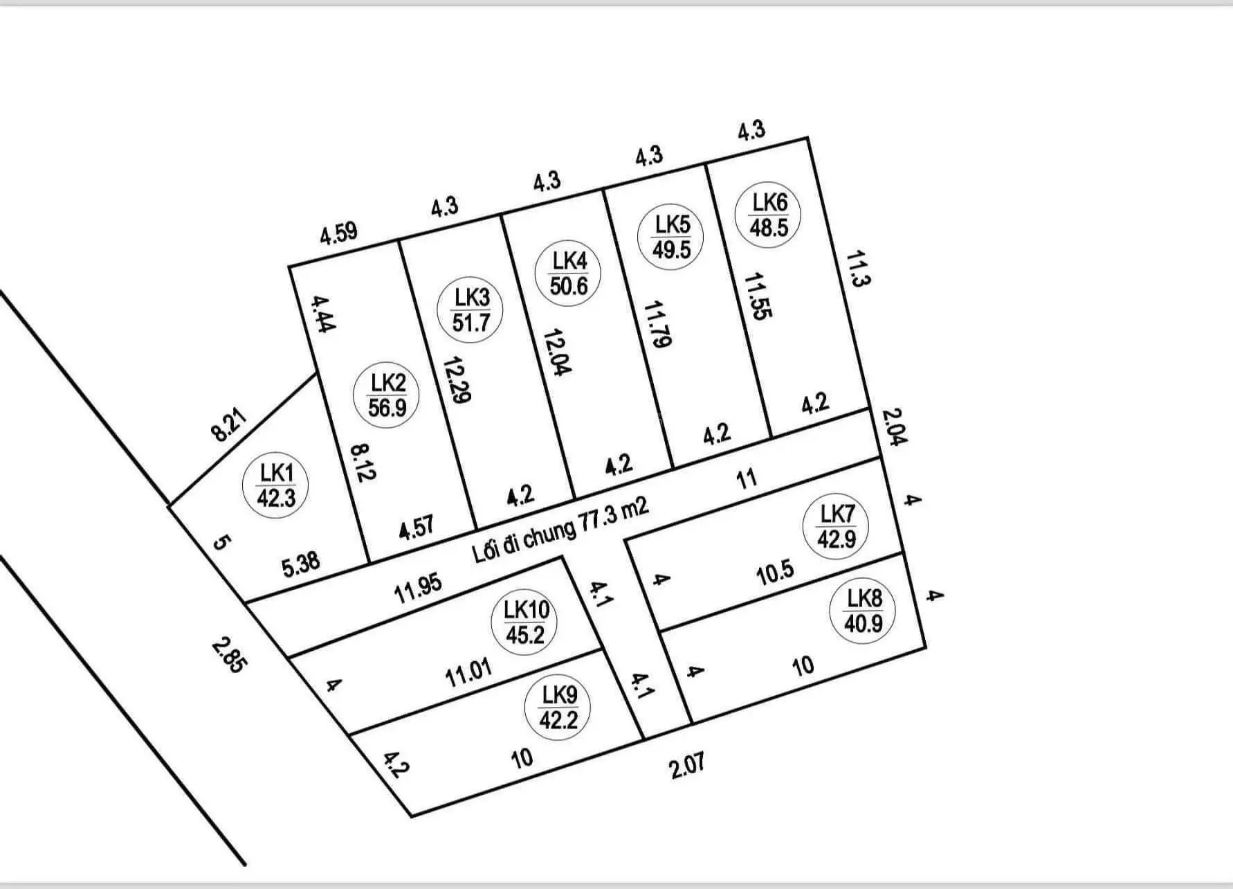 Bán đất giá từ 380 triệu đến 550 triệu. Diện tích từ 40 đến 57m2