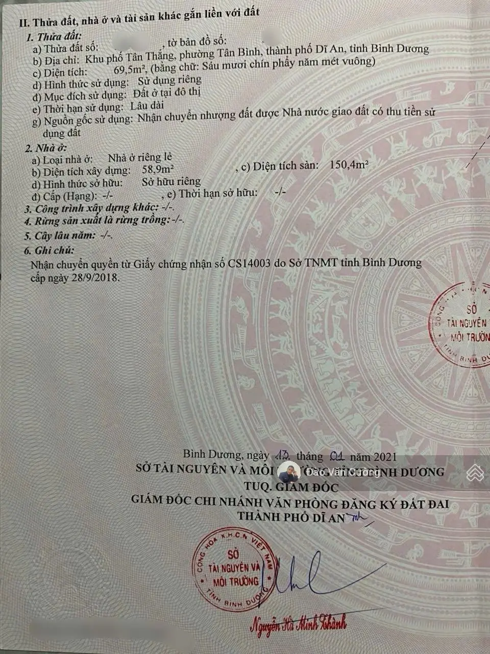 Nhà riêng 3PN, 3WC tại Nguyễn Thị Minh Khai, Tân Bình, Dĩ An, Bình Dương giá siêu hời 2,55 tỷ