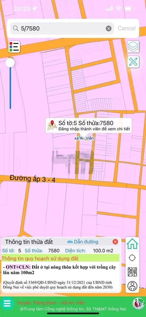 Bán đất an viễn trảng bom hàng mới tách F0 sổ sẵn