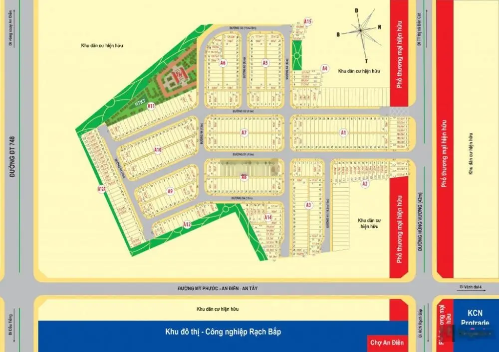 Chủ kí gửi 7 lô nền đẹp giá 700 triệu ngay khu Bến Cát Center City 2, Bến Cát, Bình Dương, Sổ riêng