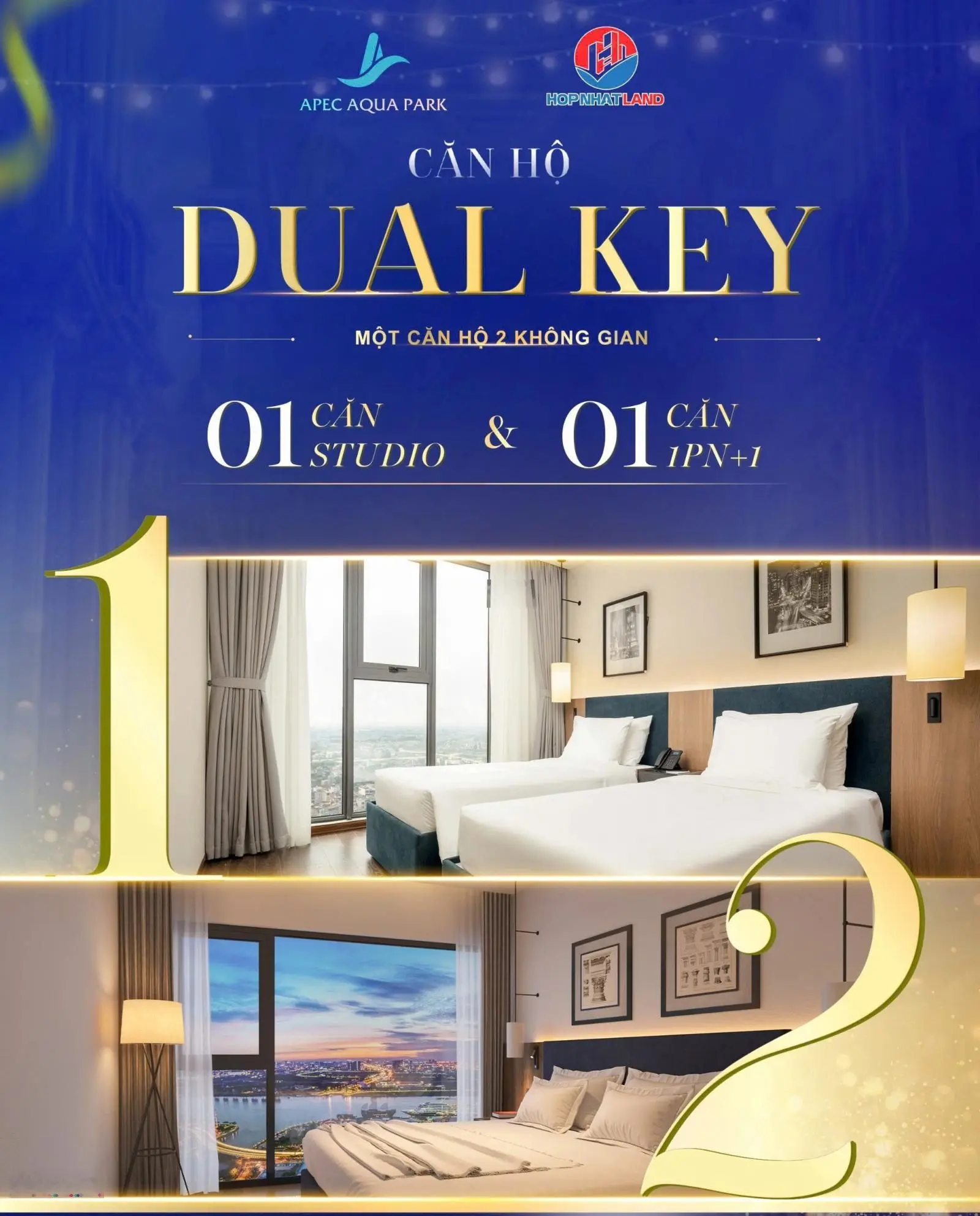 X2 lợi nhuận khai thác dòng tiền với căn hộ dualkey tại dự án Aqua Park Bắc Giang full nội thất 5*