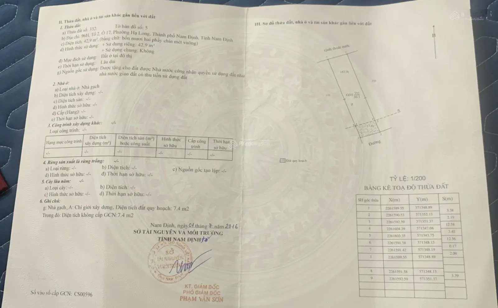 Nhà 1 tầng chính chủ 43m2 nở hậu Ô 17, P. Hạ Long TP.Nam Định