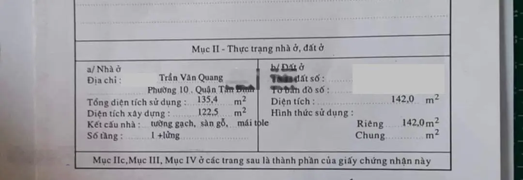 HẺM XE TẢI QUAY ĐẦU - ( 4.2 x 27 ) NỞ HẬU 9.1M - 91TR/M2 - TRẦN VĂN QUANG - TÂN BÌNH