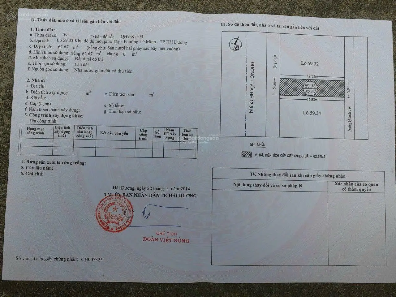 Bán lô đất đẹp mặt phố Nguyễn Thiện- KĐT Phía Tây- Tp Hải Dương.