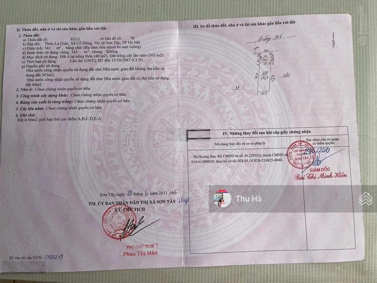 CC em cần tiền bán gấp mảnh đất đối diện đường vào Trường Sĩ Quan Lục Quân 1, S= 343 m2 - MT 10m