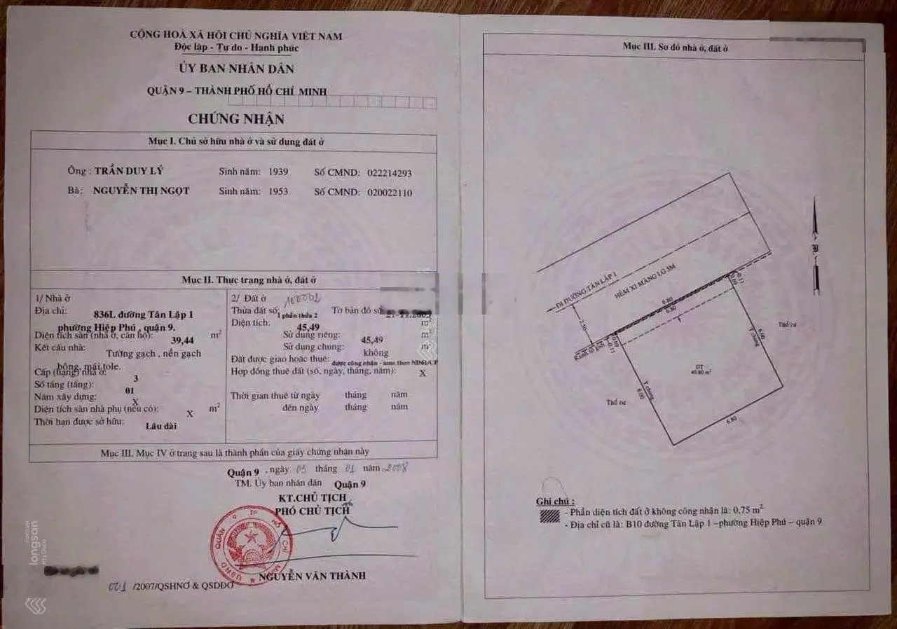 Nhà 1 trệt 1 lầu, ngay ngã tư Thủ Đức, 46m2 đất, giá chỉ 3,6 tỷ, sổ hồng riêng