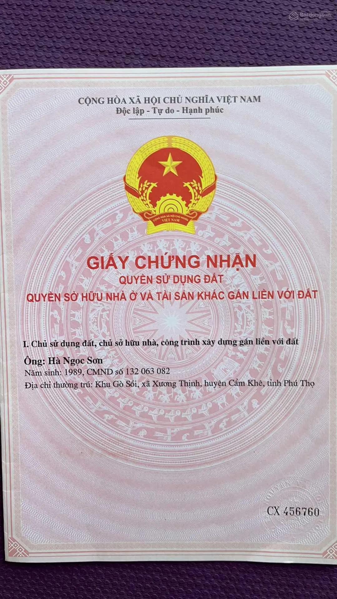 Bán lô đất 195,1m2 mặt đường QL 32C khu Sơn Hà, thị trấn Cẩm Khê, huyện Cẩm Khê, tỉnh Phú Thọ