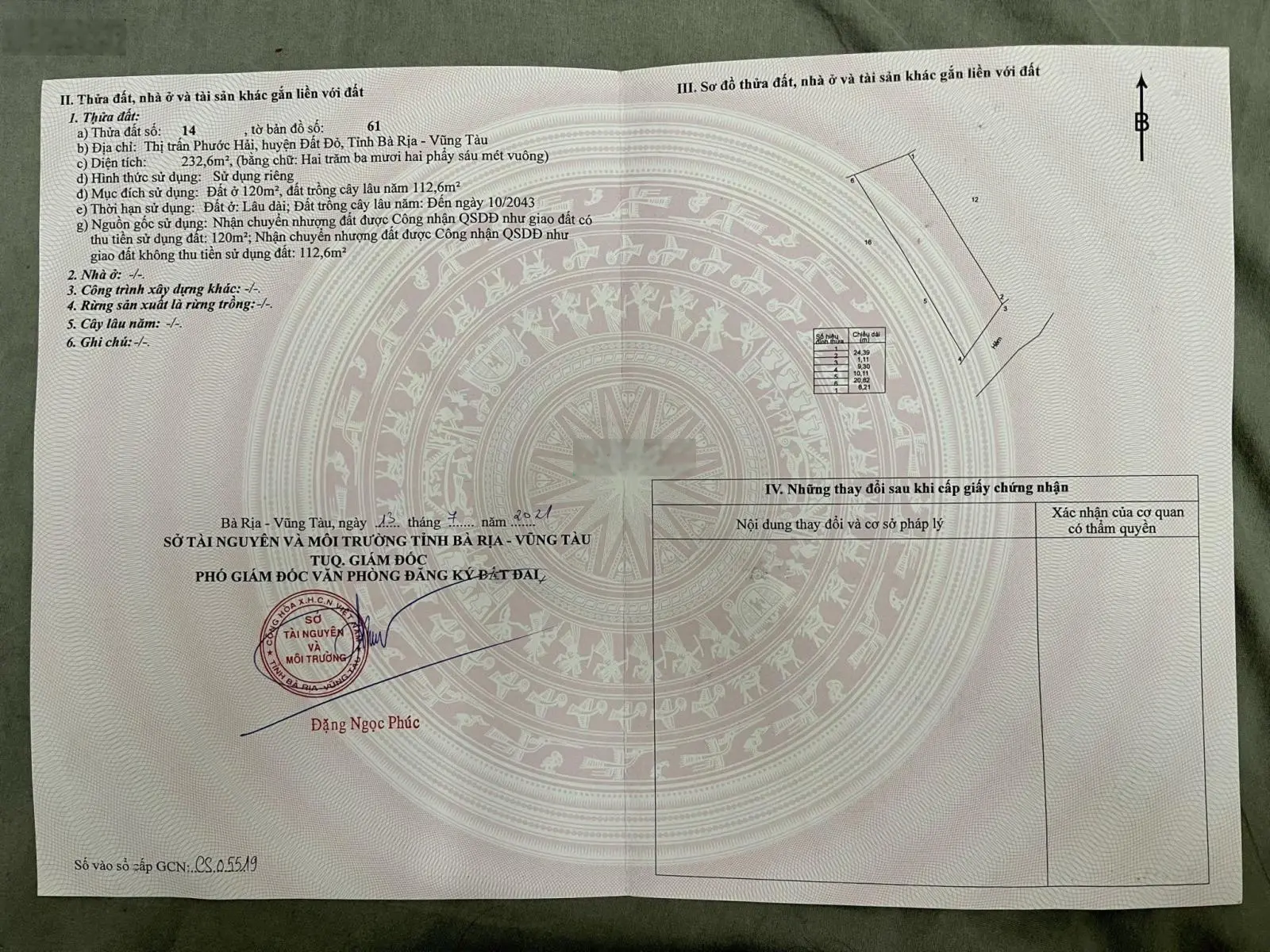 Rẻ nhất Phước Hải. Đất ven biển Phước Hải, hẻm nhựa đường Võ Thị Sáu với Lê Lai, chỉ hơn 12 tr/m2