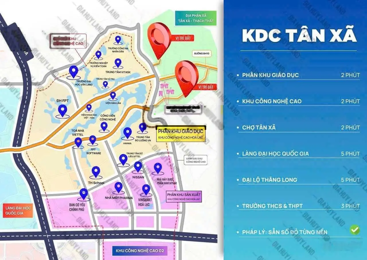 64m2 full thổ đất Tân Xã sát vành đai công nghệ cao Hoà Lạc