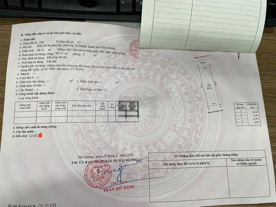 Cần bán 69,75m2 đất mặt đường Ngô Sỹ Liên kđt Vạn Lộc chỉ 3,05 tỷ
