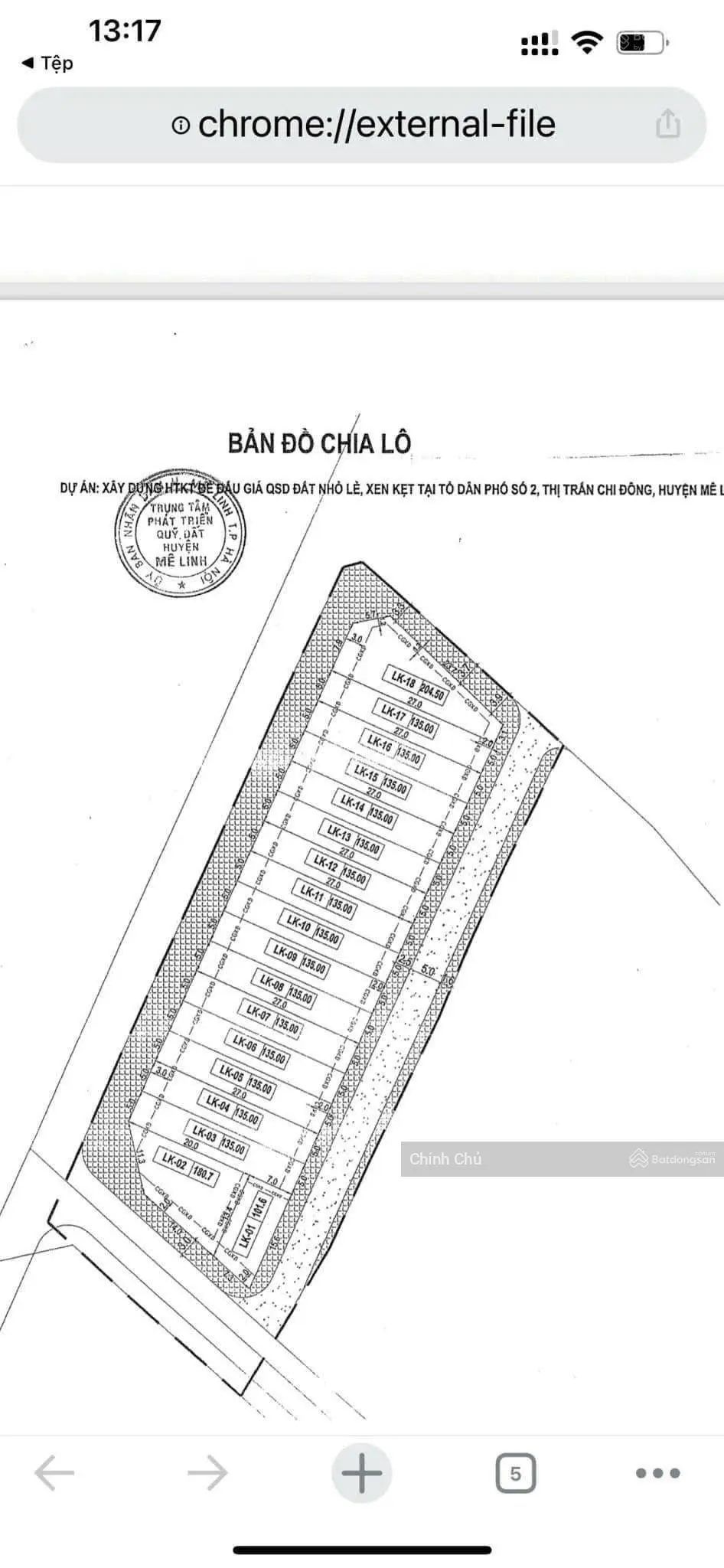 Bán Đất Thổ Cư Mặt Tiền Trung Tâm Chi Đông-Mê Linh