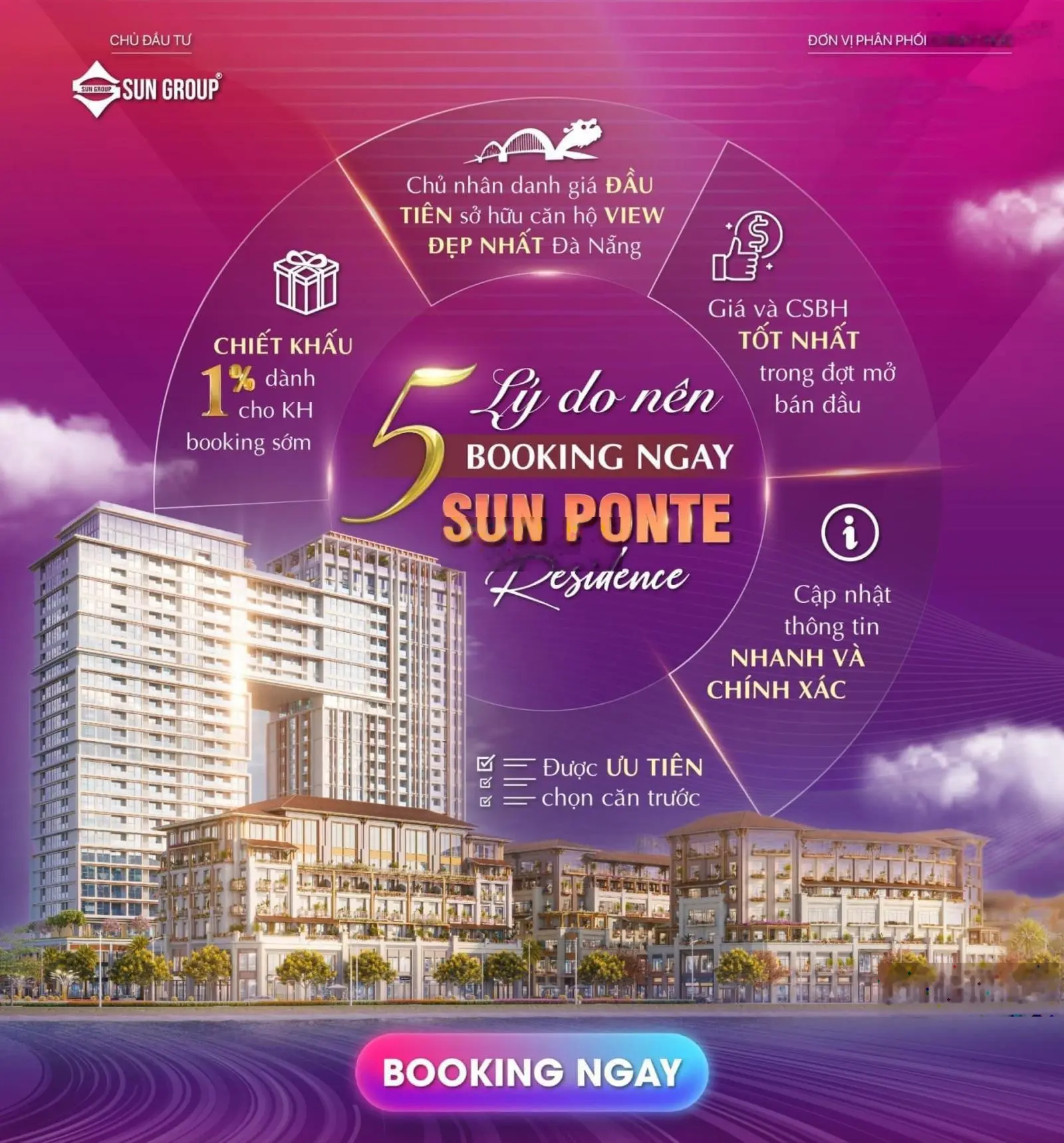 Mở bán toà căn hộ Sun Ponte, tháp đôi đẹp nhất Đà Nẵng với ưu đãi chiết khấu cao