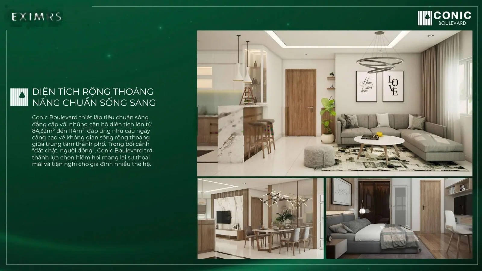 Căn hộ Conic Boulevard - Thanh toán 450tr nhận nhà, bank miễn lãi 18 tháng, tặng phí QL, CK tới 15%