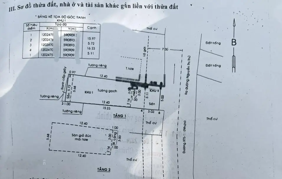 Mặt tiền đường nhựa Xã Xuân Thới Sơn,Bán nhà 2 tầng,DT: 5 x 19 (nở hậu: 5,72m - CN: 102,8m2)