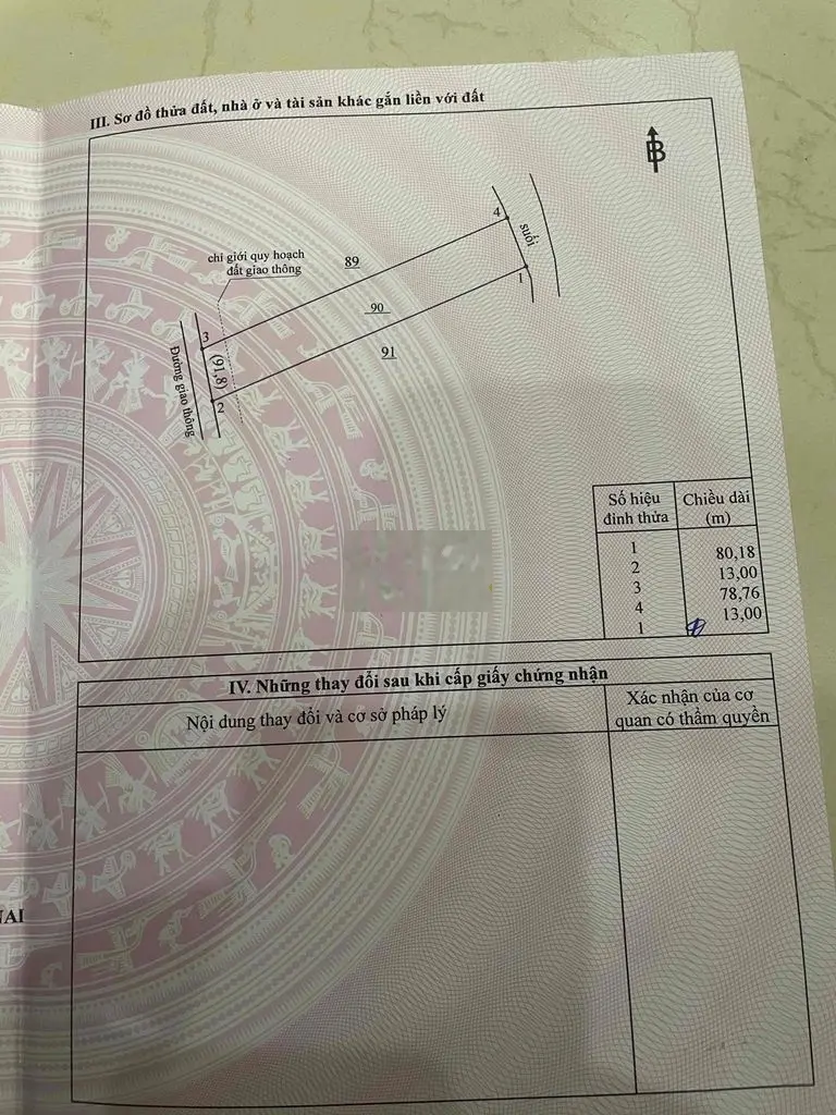 cần bán 1 xào đất xã Hưng Lộc