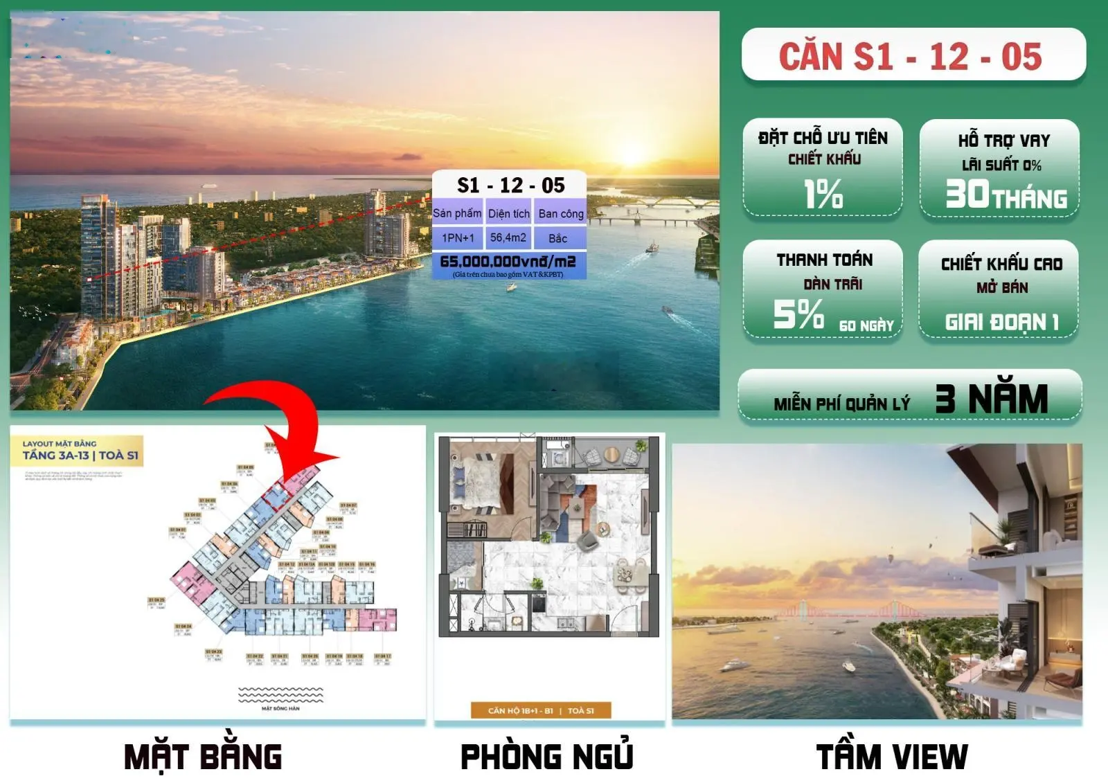 Tuyệt tác bên sông Hàn ko thể bỏ lỡ căn hộ 5* Sun Symphony Residence ĐN - mở bán GĐ1 - giá gốc CĐT