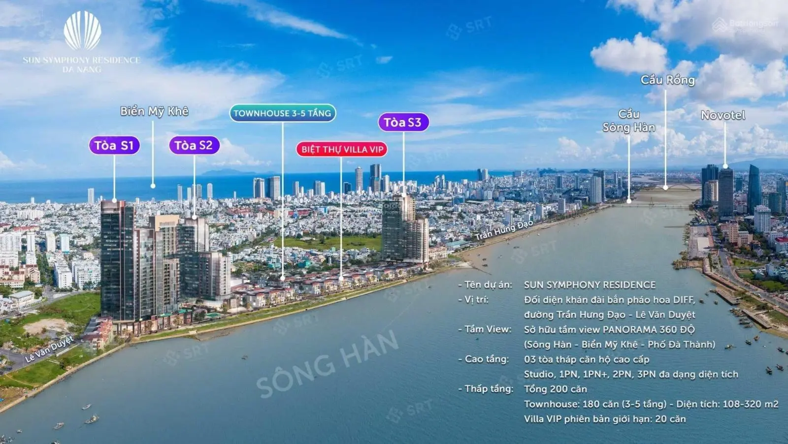 Bán căn hộ mặt sông Hàn Symphony Đà Nẵng, 77,8m2 căn 2 phòng ngủ Giá 6 tỷ 8, liên hệ 0986 643 ***