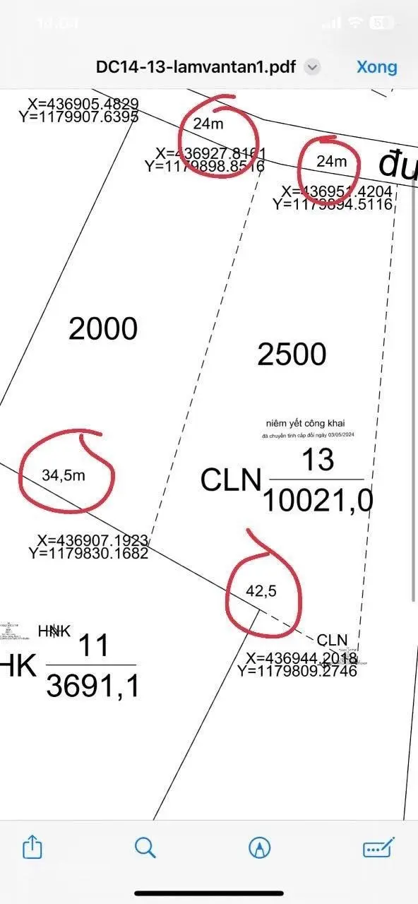 Bán đất Láng Lớn, Châu Đức, Bà Rịa - Vũng Tàu diện tích 4500m2, đất sỏi đỏ trồng sầu riêng