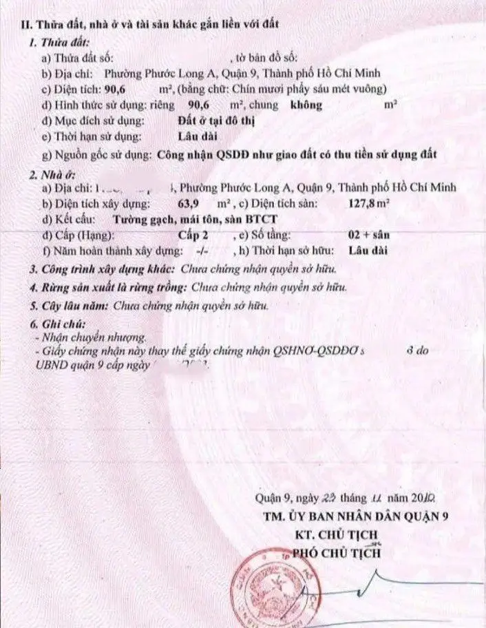Bán nhà đường Hồ Bá Phấn Phước Long A Q9 tp thủ Đức