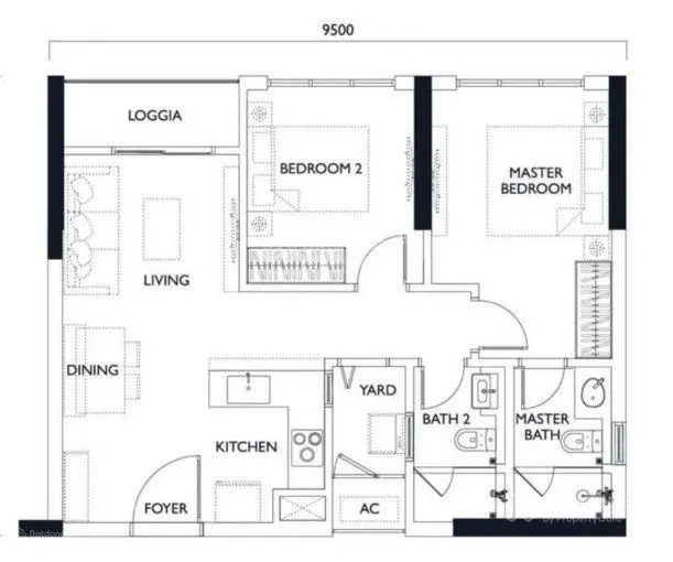 Chính chủ bán căn 2PN - 62M2 Lumi HN 2PN2VS giá 4ty53 BP LH 0786 598 ***