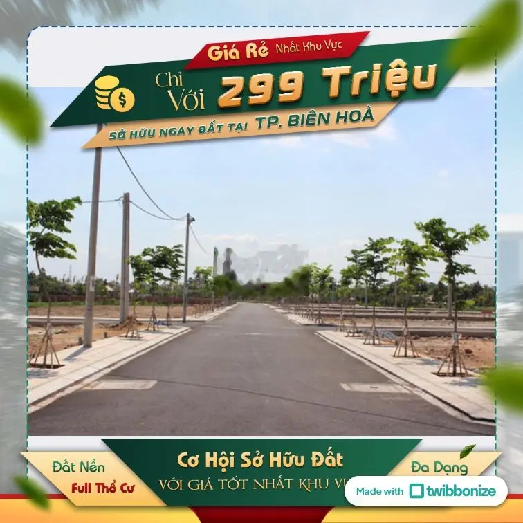 Đất nền sổ riêng thổ cư rẻ nhất TP Biên Hòa