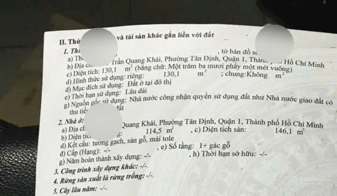 Nhà 43 tỷ 1 trệt 1 lửng mặt tiền đường Trần Quang Khải, P Tân Định, Quận 1, TP HCM