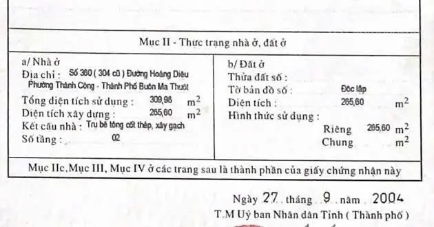 Bán nhà mặt phố Hoàng Diệu, 17,868 tỷ, 230m2, 4PN, 4WC, pháp lý đầy đủ