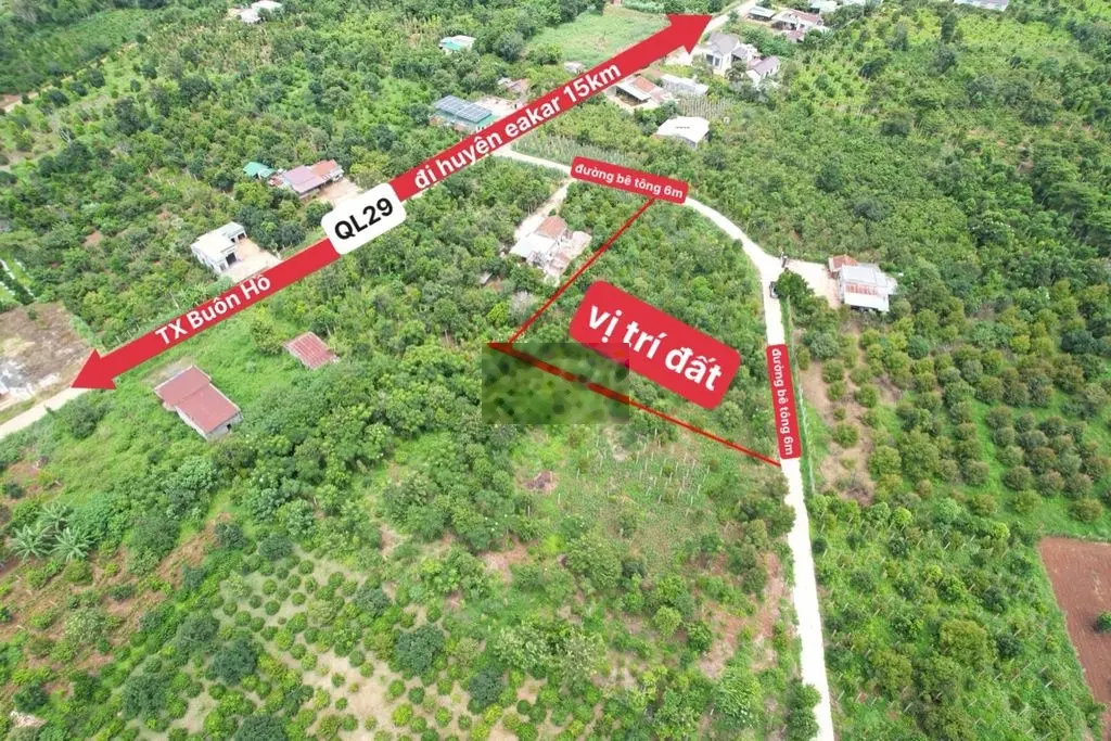 Chính chủ bán 2 lô đất thổ cư ngay Quốc lộ 29, thị xã Buôn Hồ, Đắc Lắc