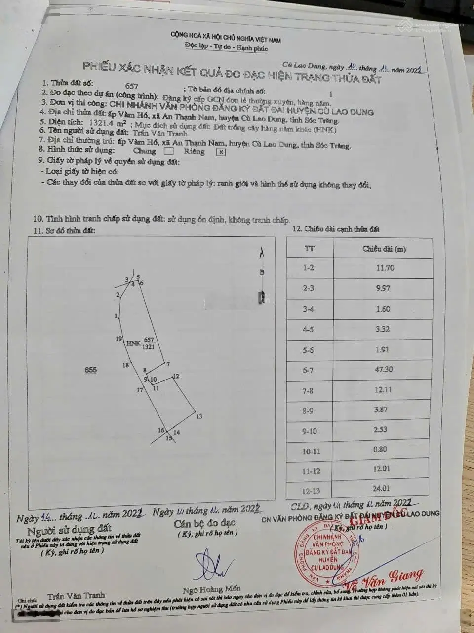 Chính Chủ Bán Đất Giá Tốt Nhất Khu Vực Cù Lao Dung-Sóc Trăng