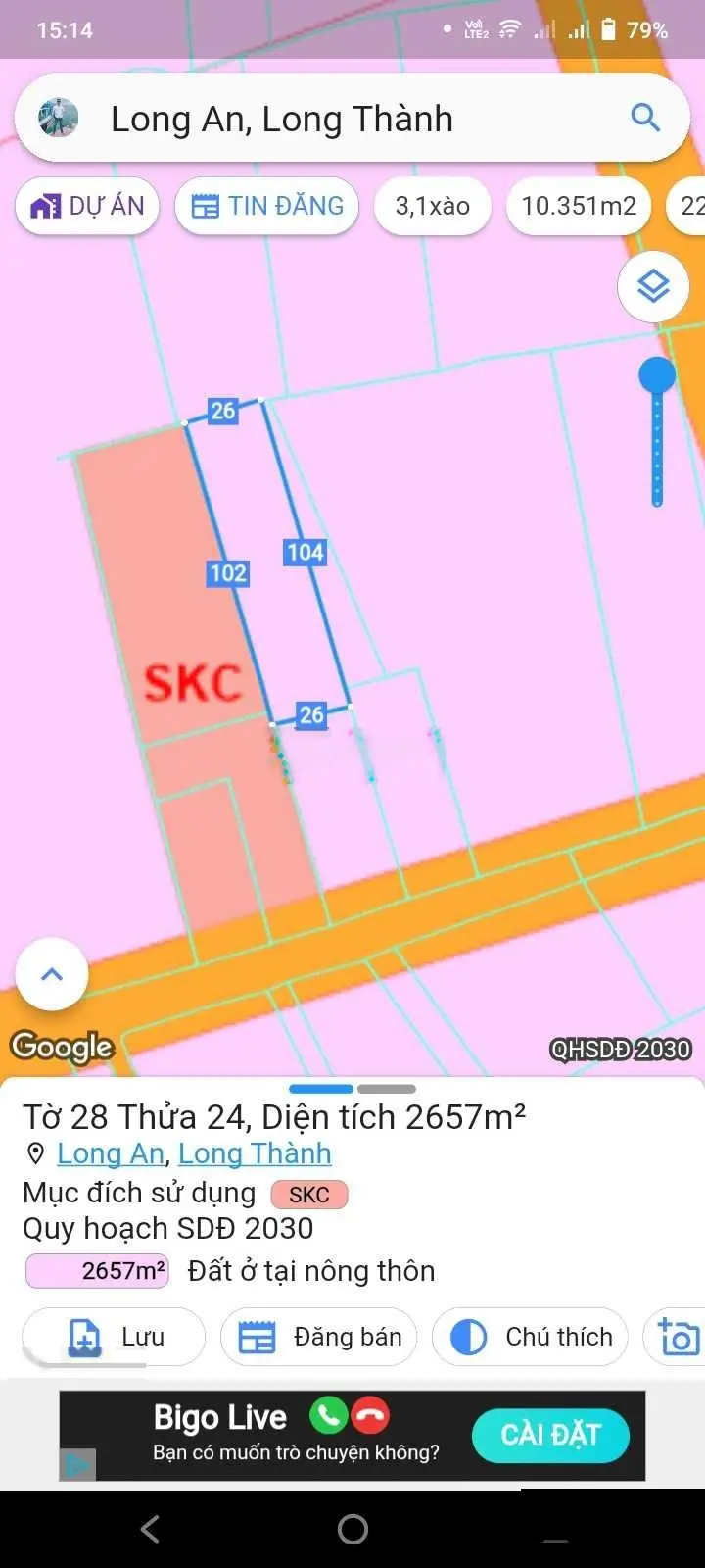 Cần bán 2lô MT đường nhựa giải phóng (khai thác đá) QH 32m, Thổ cư + SKC+CLN, Giá đầu tư rẻ nhất KV