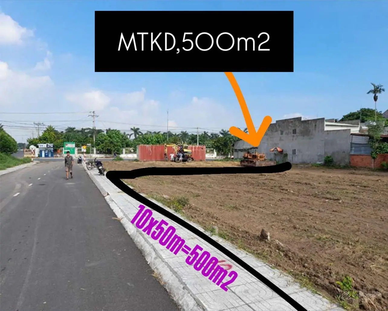 Mặt tiền kinh doanh 500m2,thổ cư 100m2, giá 260tr, ngay ql14, gần kcn thuận phú