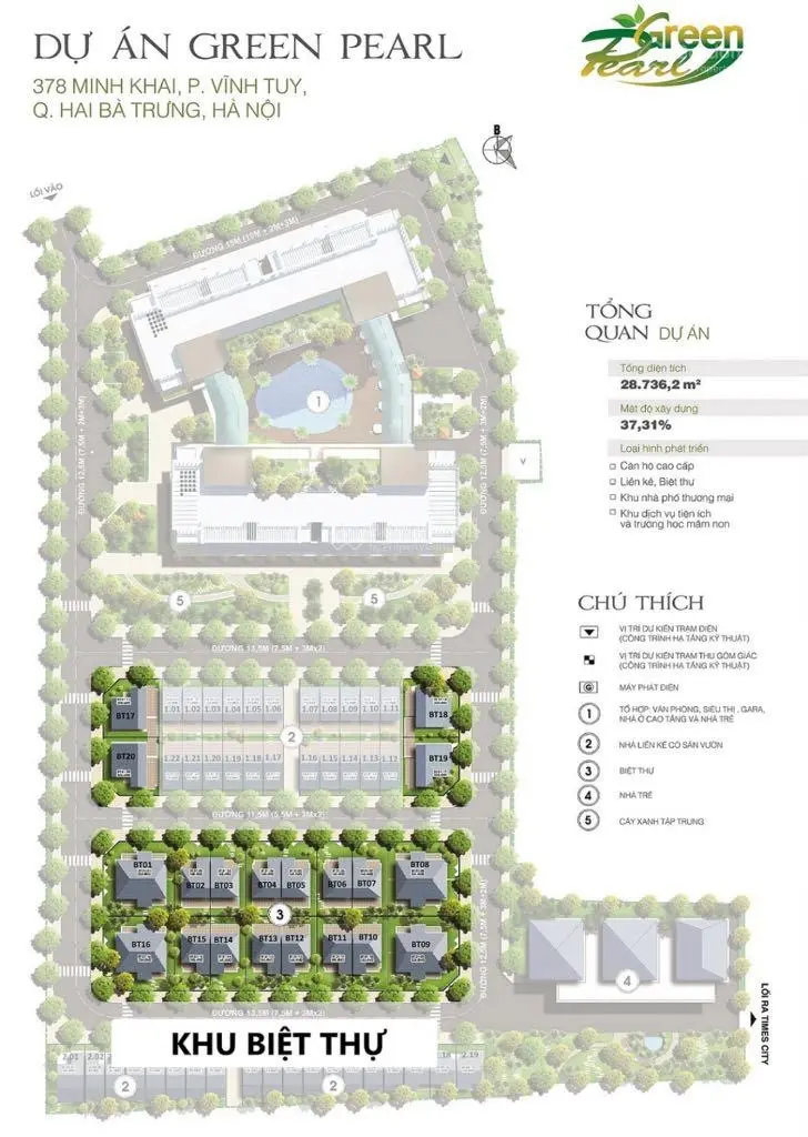 Chính chủ cần bán biệt thự lô góc 378 Minh Khai - Green Pearl, liên hệ: 0948 247 ***