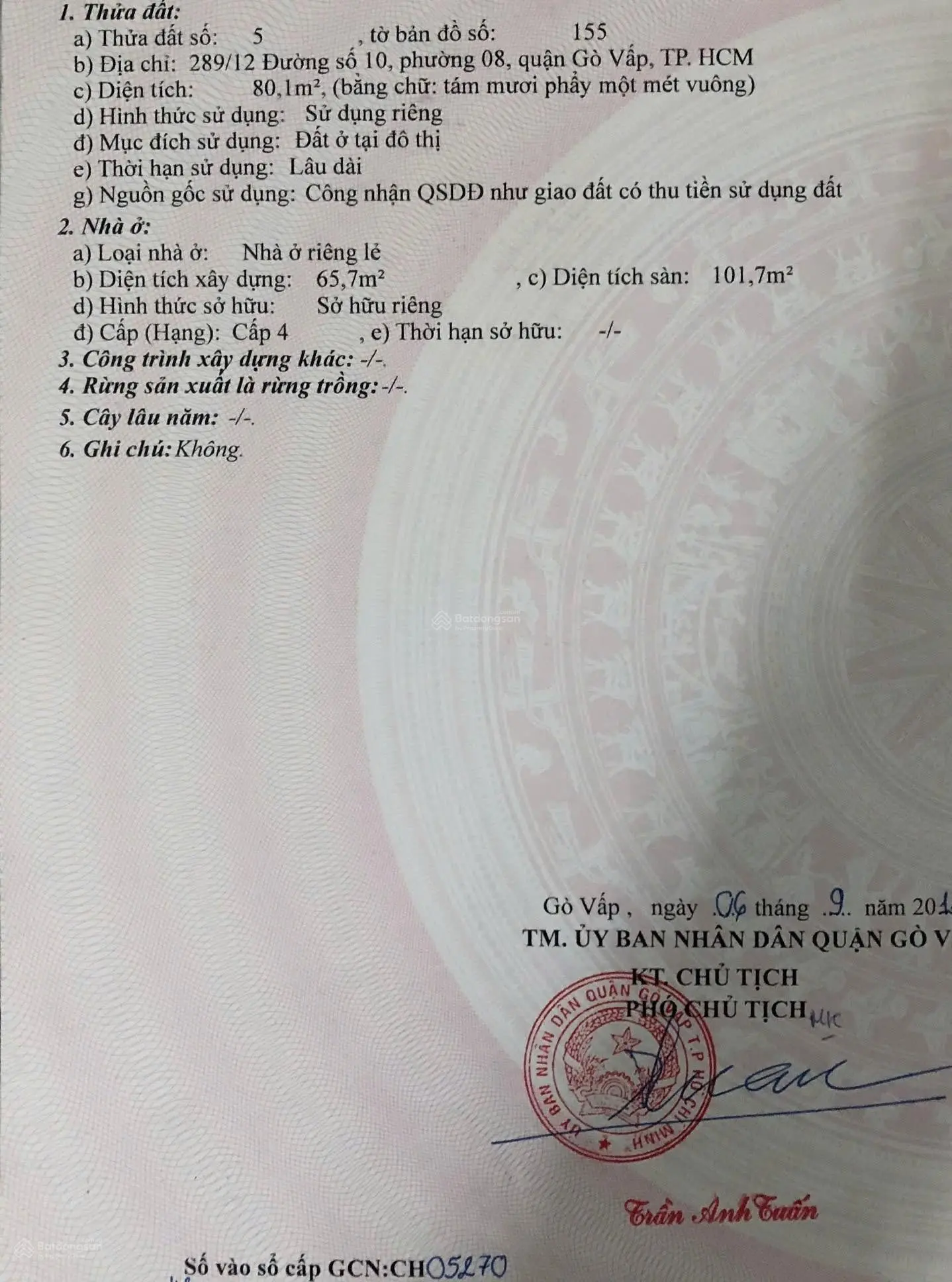 Nhà bán Phường 8, quận Gò Vấp, gần công viên Làng Hoa