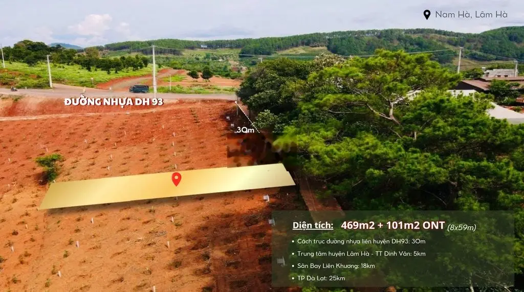 Gần 500m2 đất Cách đường Nhựa 50m Chỉ 660 Triệu, Qui Hoạch Đà Lạt