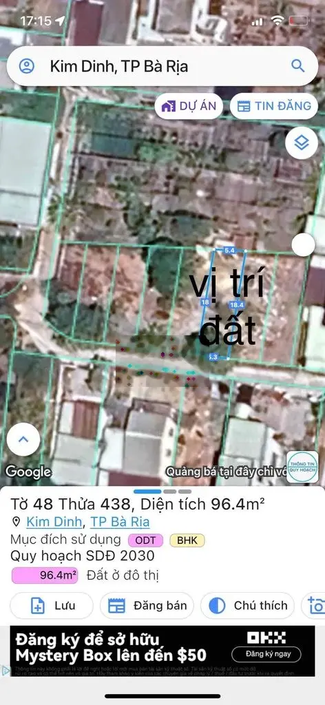 3 lô đất liền nhau nhập 1 Kim Dinh - TP Bà Rịa