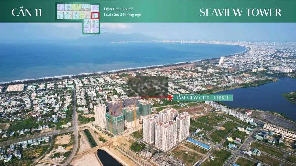 Cắt lỗ căn 2 phòng ngủ - view biển tuyệt đối, tầng cao, full nội thất