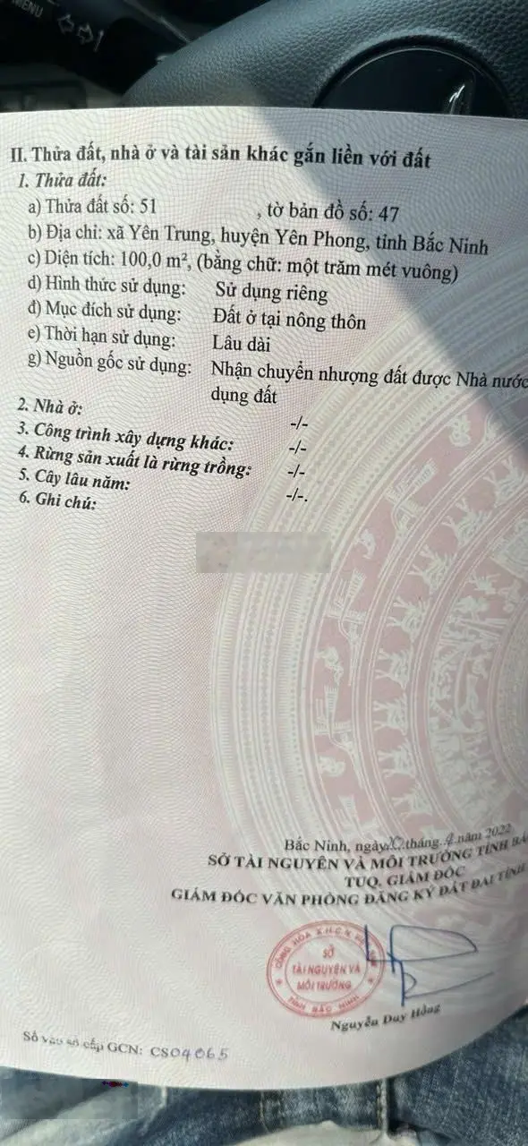 Bán LK7-xx dự án An Bình Vọng Đông Yên Phong - Bắc Ninh kinh doanh - đầu tư S=100m2 view KCN 2,6 tỷ