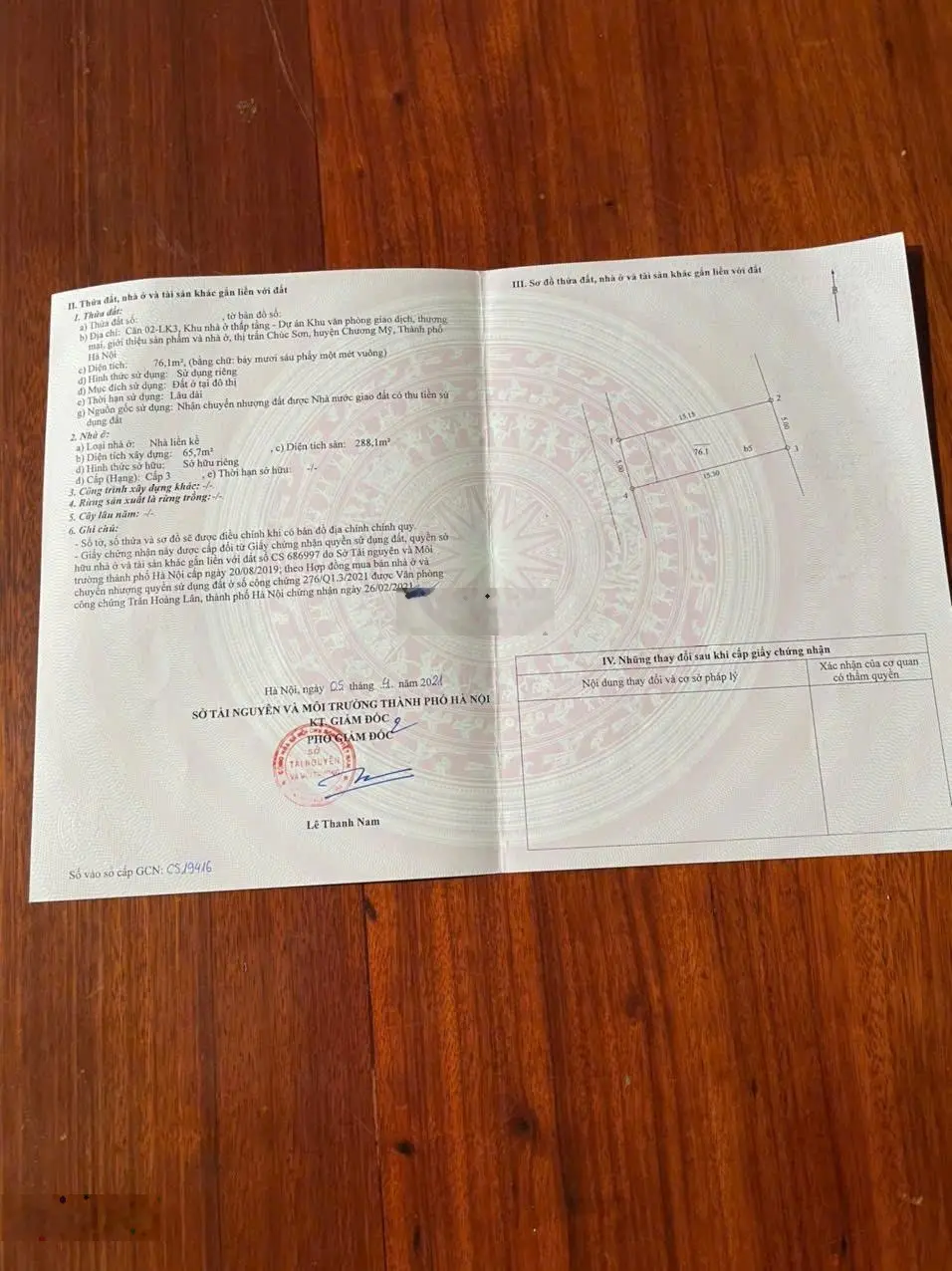 Cần bán biệt thự giá 9,5 tỷ VND tại Thị trấn Chúc Sơn, Hà Nội