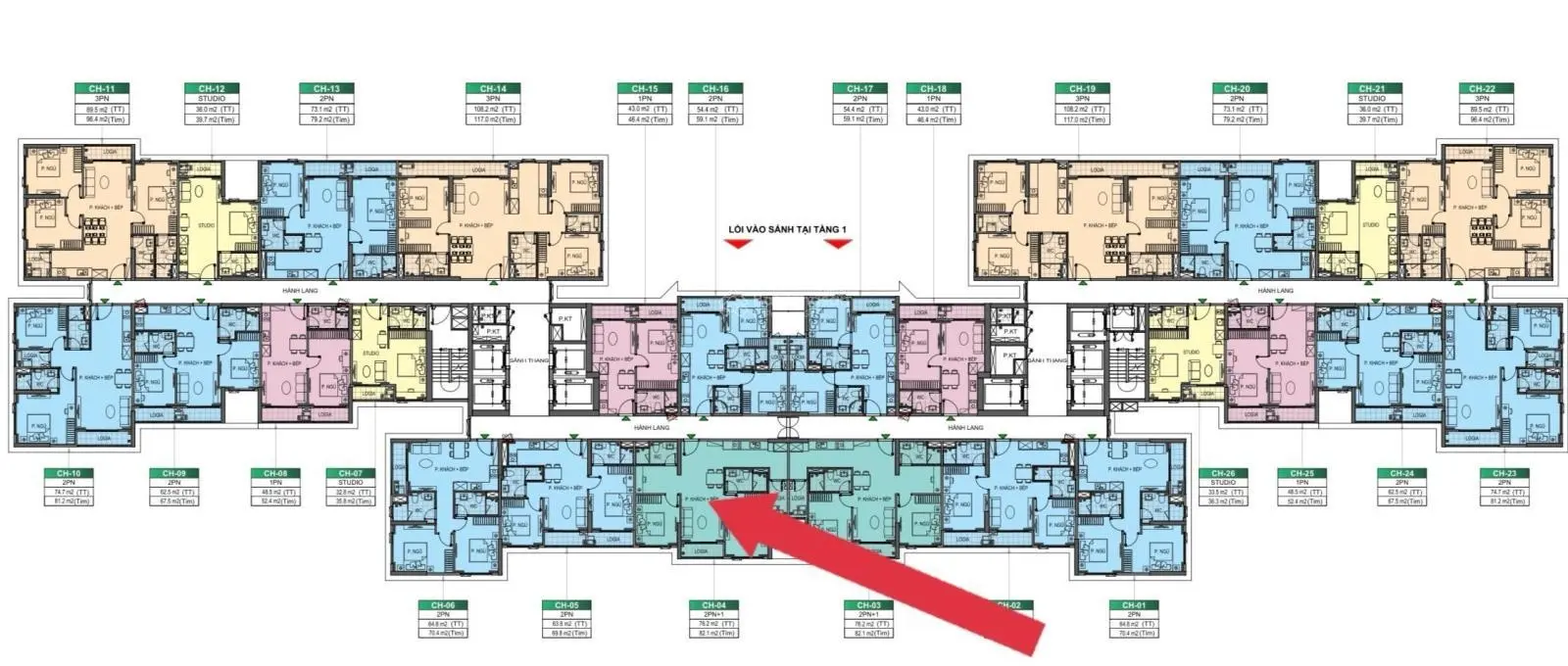 Bán căn hộ 2N 76.2m2 tại toà BE1. Chính sách tốt nhất