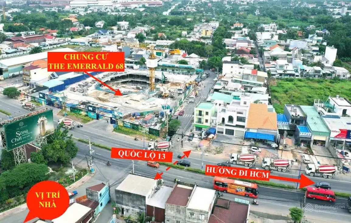 Bán gấp nhà riêng đối diện căn hộ cao cấp The Emeral 68 - tiền thuê hàng tháng 9tr