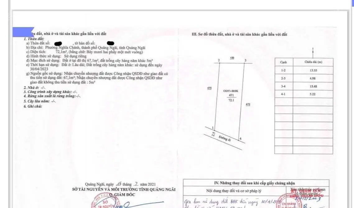 Đất nền, vuông vức, đường bê tông 2,5m, quy hoạch 4,5m