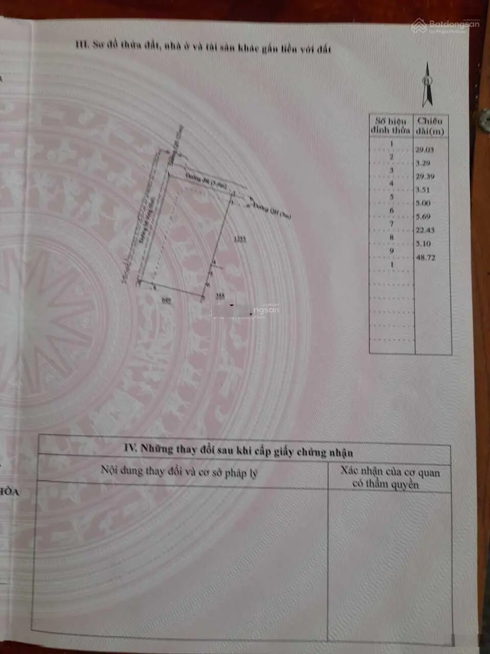 Bán lô đất 1346m2 vuông vức hai mặt tiền đường Mê Linh