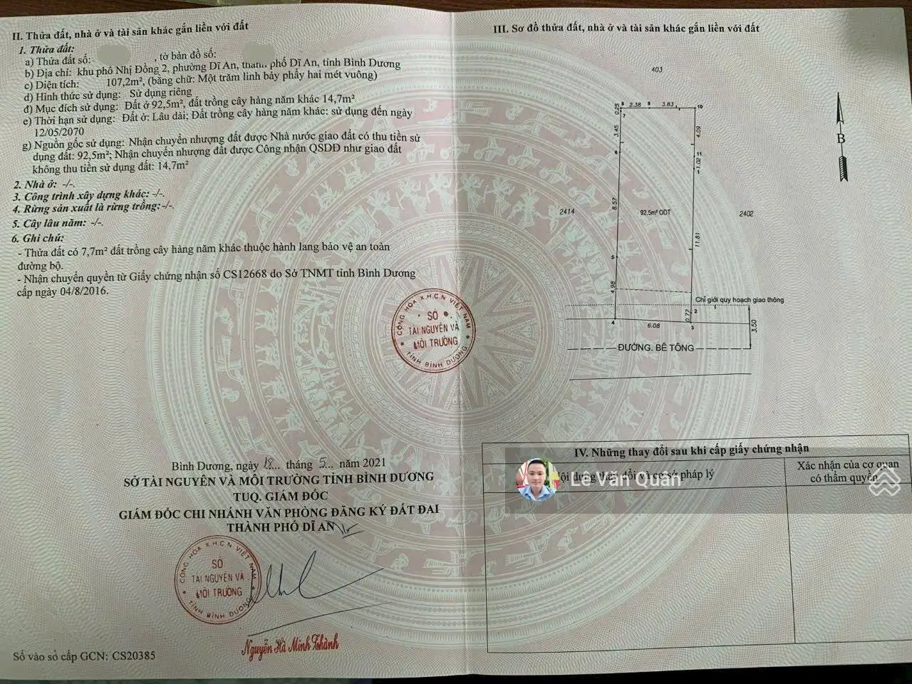 Bán nhà dĩ an cạnh trung tâm hành chính dĩ an