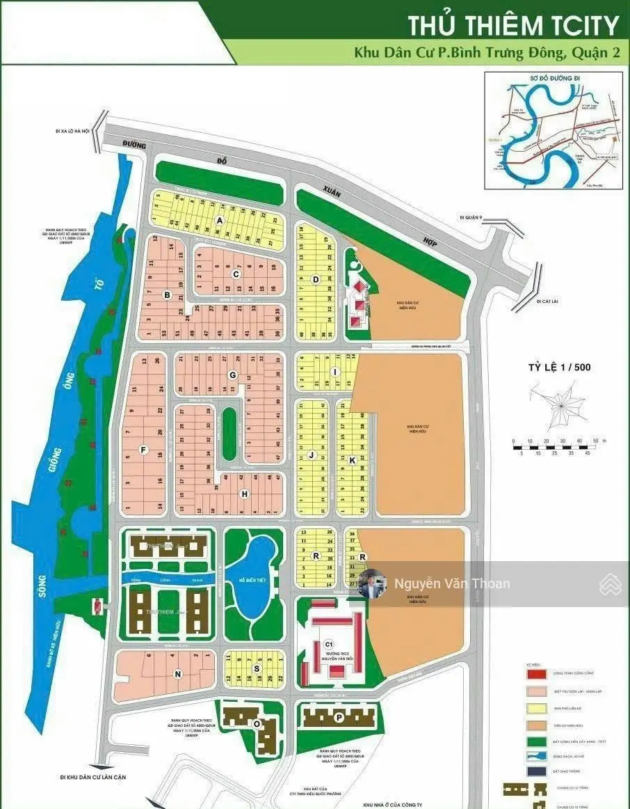 Chủ gửi bán lô đất 259,5m2 dự án Đông Thủ Thiêm