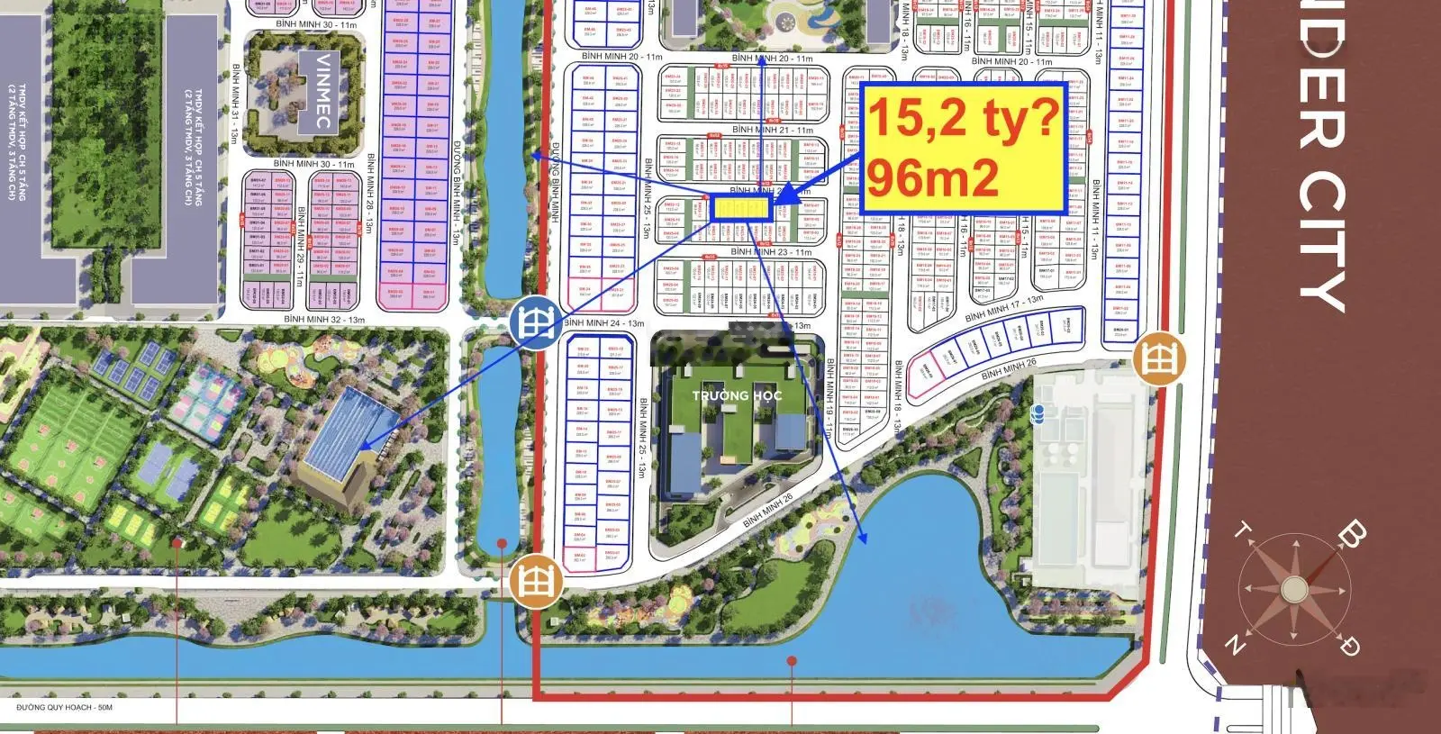 Hàng hiếm tại Vinhomes Wonder City, chỉ 15,268 tỷ sở hữu căn 96m2 Vinhomes Đan Phượng, Hà Nội