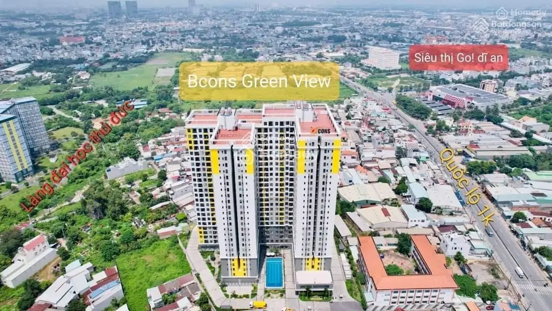 CHỦ CẦN TIỀN CHO CON ĐI DU HỌC bán gấp căn hộ Bcons Green View 2PN - 2WC 1tỷ650 bao thuế phí.