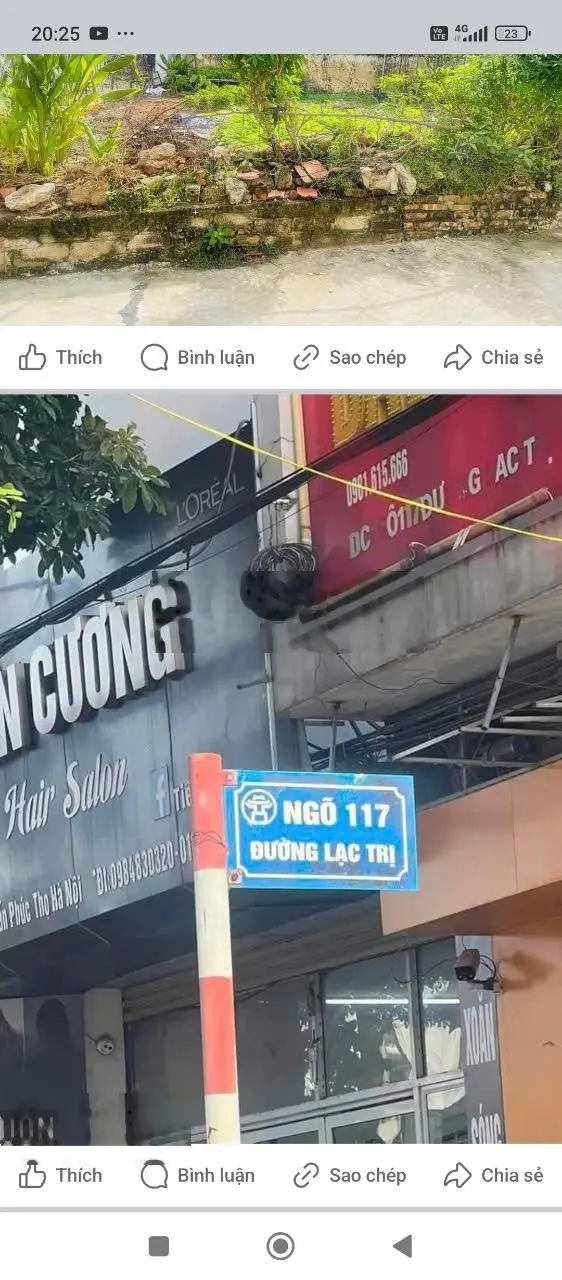 Chính chủ cần bán lô đất 2 mặt tiền mỏ gang tại thị trấn Phúc Thọ, Hà Nội