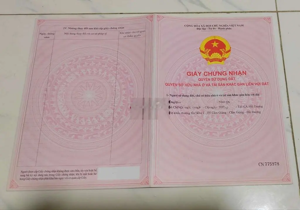 Chính chủ cần bán đất thổ cư thị trấn Cẩm Giang, Hải Dương