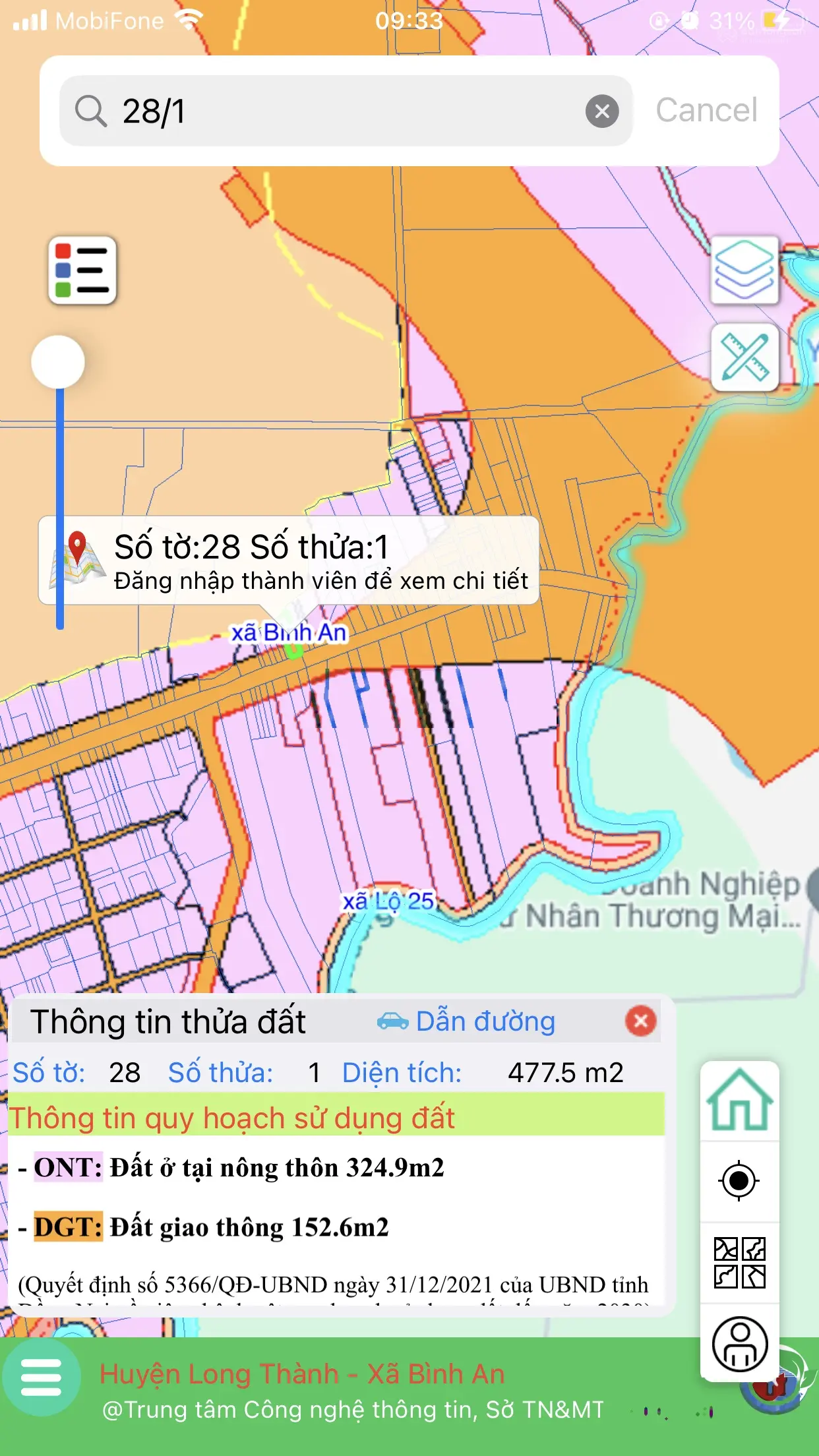 Mặt tiền 769 xã bình an - sát sân bay LT DT: 477m2 thổ cư 300m2 ngộp sâu 6tỷ