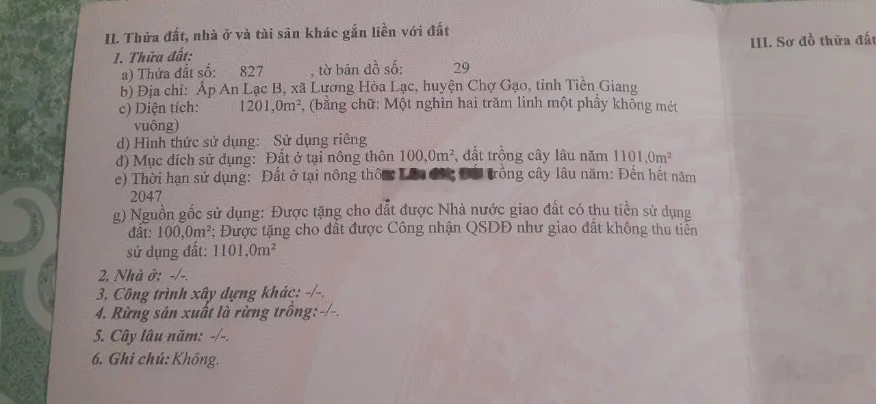 Bán đất công có thổ cư làm biệt thự nghỉ dưỡng 1,2 công